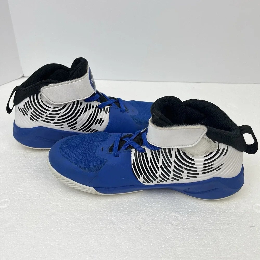 Nike Team Hustle D9 Kid Child Shoes Sneakers Size 3Y Youth Blue White AQ4225-405